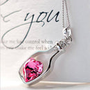 Drift Bottle Crystal Heart Necklace