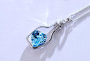 Drift Bottle Crystal Heart Necklace