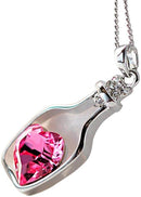 Drift Bottle Crystal Heart Necklace