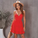 Vrouwen V-hals Spaghetti Strap Jurk