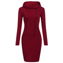 Slanke Pullover Hoodie Jurk
