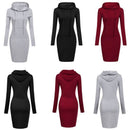 Slanke Pullover Hoodie Jurk