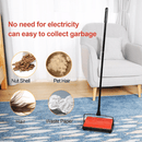 Manual carpet and floor sweeper 