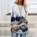 Plus Size Mountain Printed Sweatshirts