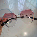 Randloze Rhinestone Zonnebril