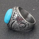 Mannen Vintage Turquoise Stone Ring