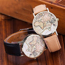 Retro Wereldkaart Horloge