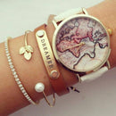 Retro Wereldkaart Horloge