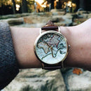 Retro Wereldkaart Horloge